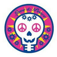 ダイカットステッカー ピーススカル 10×10cmのビッグサイズシールでカスタマイズ★【DM便選択可】【楽ギフ_包装】