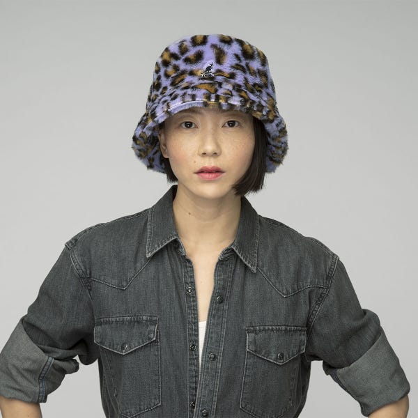 KANGOL カンゴール メンズ 男性 Faux Fur Bucket バケットハット サファリハット | 夏 帽子 夏用 大きいサイズ UV メッシュ キャップ XL 大きめ ハイ ブランド アウトドア 汗 折りたたみ 日よけ 収納