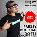 『HOUSTON/ヒューストン』14un32 LIMITED EDITION PAISLEY BOX LOGO S/S TEE / リミテッドエディション ペイズリー柄 ボックスロゴ 半袖TEE -全2色-「アメカジ」「ストリート」「Tシャツ」「半袖」「コラボ」【チケット対象】[14un32]