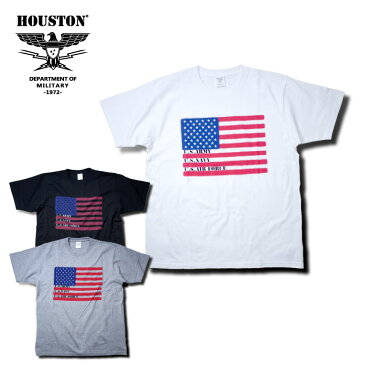 2018S/S『HOUSTON/ヒューストン』21456 U.S.FLAG TEE / アメリカフラッグTシャツ -全3色-/ARMY/NAVY/AIR FORCE/国旗/星条旗/コットン/ユニオンネットストア【チケット対象】[21456]