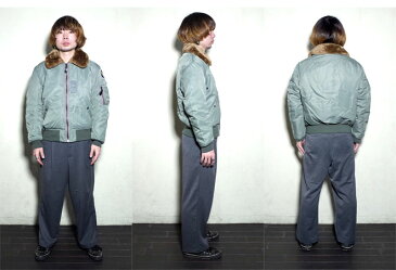 【国産】フライトジャケット『HOUSTON/ヒューストン』 5003 B-15D FLIGHT JACKET/B-15Dフライトジャケット-セージグリーン-/日本製/made in japan/ナイロン/アウター/ムートン/【雑誌掲載商品】【チケット対象】[5003]