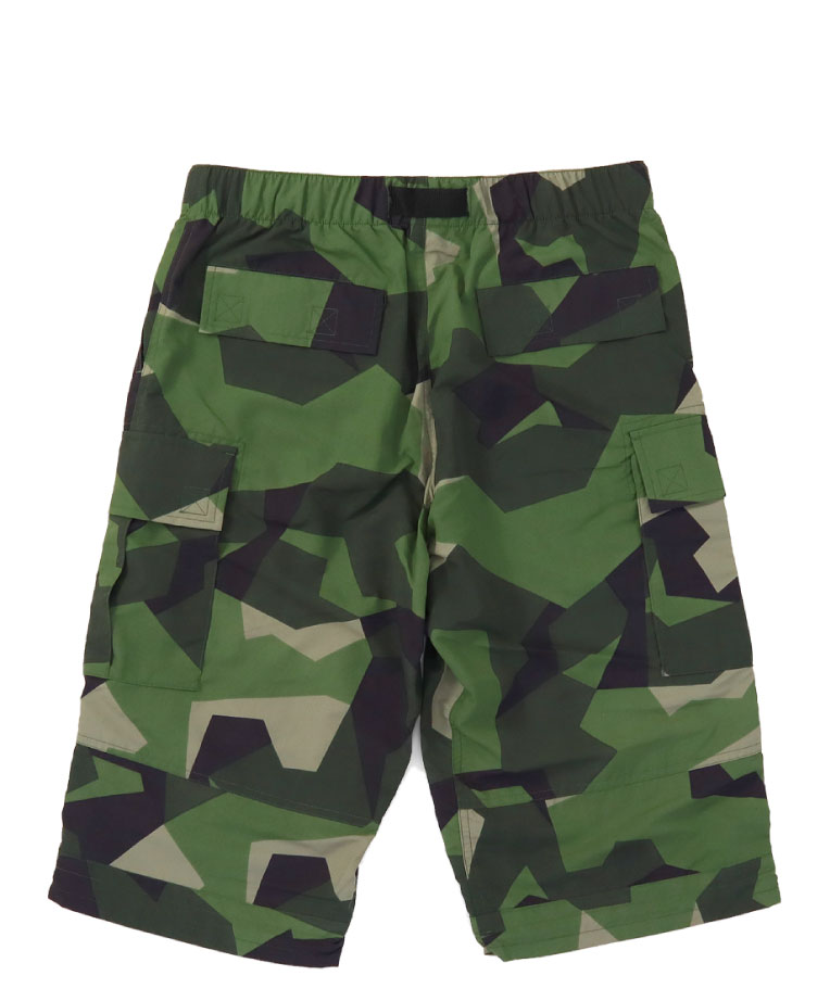 HOUSTON/ヒューストン 1896 NYLON SHELL 3/4 LENGTH PANTS /ナイロンシェル3/4レングスパンツ -全5色- ポケット ベルクロ 速乾 迷彩 サバゲー MILITARY 7分丈 メンズ レディース ウィメンズ ワイド 無地 カーゴパンツ バックル ベルト 春夏 ゆったり[1896]