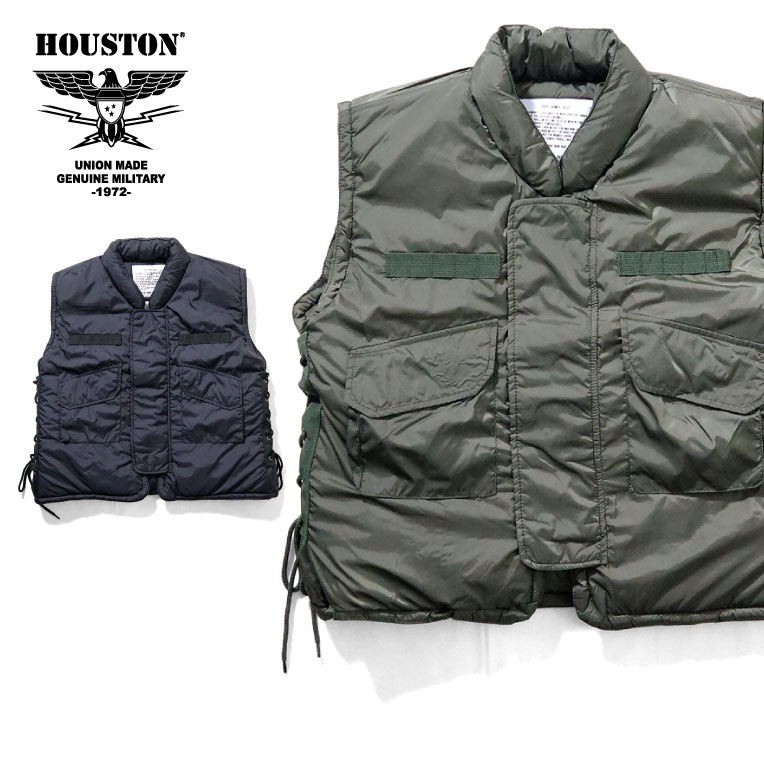 HOUSTON / ヒューストン 50397 BODY ARMOR VEST / ボディアーマーベスト -全2色- メンズ 中綿 ウェイビングベルト ナイロン ミリタリー サバゲー アウトドア ダブルフロント ジッパー アジャスター レディース 大きいサイズ ゆったり MILITARY 50397