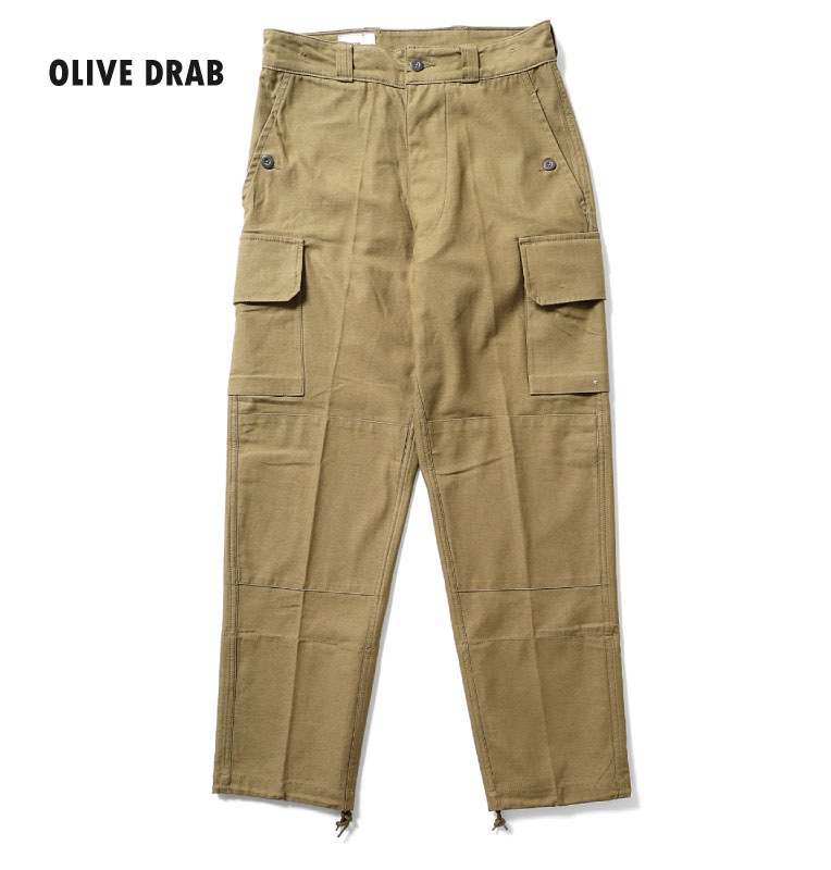HOUSTON / ヒューストン 10029 FRENCH M-64 CARGO PANTS / フレンチM-64カーゴパンツ -全2色- /M47/テーパード/ボタンフライ/ドローコード/ミリタリー/MILITARY/ユニオンネットストア[10029]
