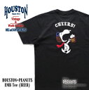 HOUSTON / ヒューストン 22016 HOUSTON×PEANUTS EMB TEE (BEER) / ヒューストン×ピーナッツ刺繍半袖Teeシャツ (ビール) -全2色- コラボ スヌーピー SNOOPY クルーネック ワンポイント ポケTee ウッドストック メンズ レディース ユニセックス 大きいサイズ 