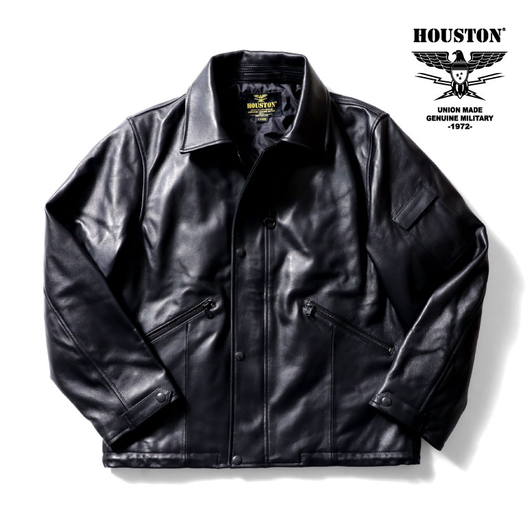 HOUSTON / ヒューストン 8207 LEATHER MK3 JACKET / ロイヤルエアフォースレザージャケット -全1色- 羊革 シープレザー キルティング キルト ミリタリー MILITARY メンズ サンプリング 襟ショートアビエータージャケット RAF 