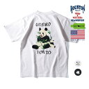 HOUSTON / ヒューストン 22119 RECYCLE US COTTON PRINT TEE(PANDA) / リサイクルコットンプリント半袖Tシャツ -全2色- クルーネック メンズ パンダ スカジャン 上野 東京 シーズンレス ヴィンテージ ミリタリー カジュアル アメカジ 大きいサイズ