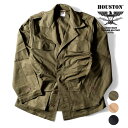 HOUSTON / ヒューストン 51073 FRENCH ARMY M-47 JACKET / フランス軍M47ジャケット -全2色- ミリタリー MILITARY ヘリンボーン エポレット ポケット メンズ レディース 大きいサイズ ゆったり アウター 羽織り 立襟 スタンドカラー 51073