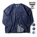 HOUSTON / ヒューストン 41059 US ARMY DENIM MEDICAL SLEEPING SHIRT / USアーミーデニムメディカルスリーピングシャツ-全3色- 長袖シャツ ライトアウター メンズ ミリタリー カジュアル 大きいサイズ ヴィンテージ ビンテージ 色落ち 10oz 41059