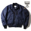 HOUSTON / ヒューストン 5005C B-15C FLIGHT JACKET -MODIFY-/B-15Cフライトジャケット -モディファイ- -全1色- ミリタリー MILITARY アメリカ軍 USAF ナイロン 中綿 メンズ 大きいサイズ 立襟 ワンポイント ジップアップ 厚手 秋冬 MA-1 ウール [5005C]