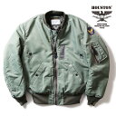 HOUSTON / ヒューストン 5006C B-15D FLIGHT JACKET -MODIFY-/B-15Dフライトジャケット -モディファイ- -全1色- ミリタリー MILITARY アメリカ軍 USAF ナイロン 中綿 メンズ 大きいサイズ 立襟 ワンポイント ジップアップ 厚手 秋冬 MA-1 ウール [5006C]