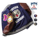 HOUSTON / ヒューストン 51272 MELTON AWARD JACKET (CAT)/ メルトンアワードジャケット -全3色- 長袖 スタジャン メンズ ミリタリー カジュアル 大きいサイズ ジャンパージャンバー 虎 タイガー カレッジ ネコ キャット