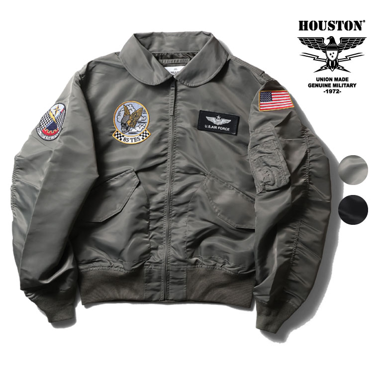 HOUSTON コート メンズ HOUSTON / ヒューストン 51314 EMBROIDERY CWU-36/P FLIGHT JACKET (85TFS) / 刺繍カスタムフライトジャケット -全2色- メンズ 刺繍 ライトアウター MA-1 ミリタリー アメリカ軍 アメカジ ヴィンテージ スカジャン ワッペン 36P [51314]