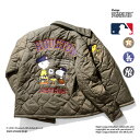 HOUSTON / ヒューストン 51344 PEANUTS × MLB QUILTING JACKET / キルティングジャケット -全3色- ベトジャン スカジャン スヌーピー ピーナッツ 刺繍 ミリタリー MILITARY メンズ レディース 大きいサイズ 野球 ベトナムジャケット 51344