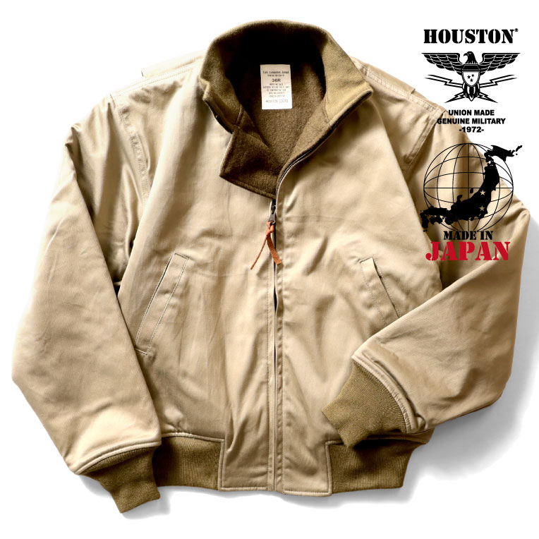 HOUSTON / ヒューストン 5B-1X TANKERS JACKET -3rd MODEL- / タンカースジャケット -全1色- 長袖 ミリタリー MILITARY フライトジャケット ブランケット メンズ 大きいサイズ コットン ヘビーウエポン ARMY 光沢 ウール 5B-1X