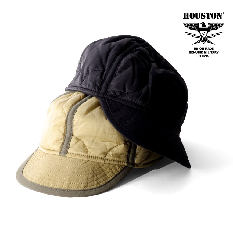 HOUSTON / ヒューストン 6835 LINER CUSTOM 6PANEL CAP / ライナーカスタム6パネルキャップ -全2色- メンズ レディース 男女兼用 ナイロン キルティング アジャスター MILITARY 無地 深め ギフト プレゼント 6835