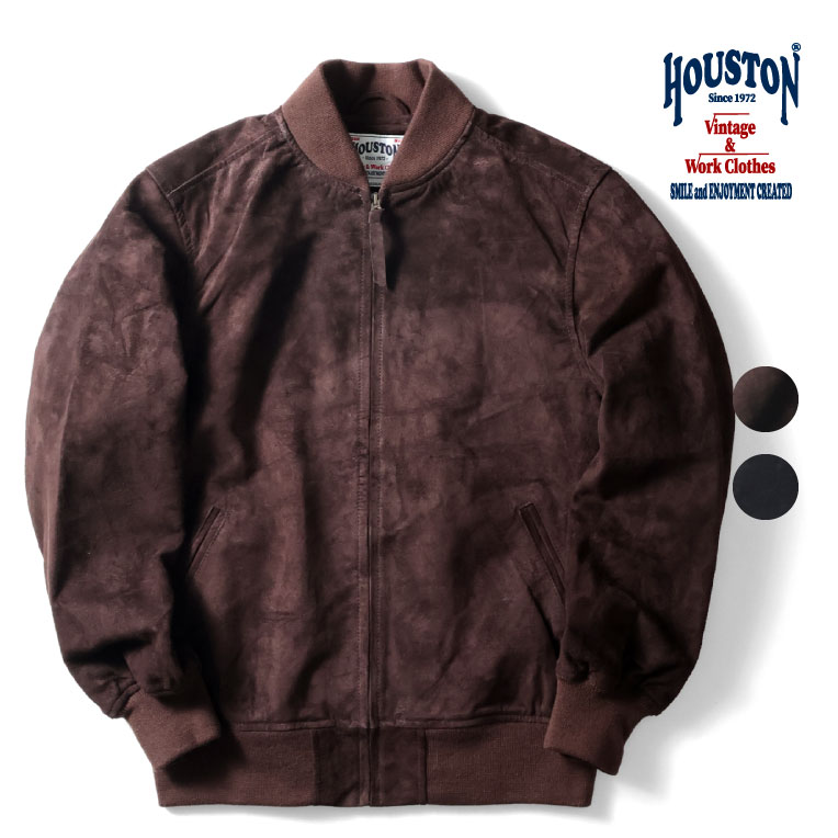 楽天UNION　NETSTOREHOUSTON / ヒューストン 8209 PIG SUEDE SPORTS JACKET / ピッグスェードスポーツジャケット -全2色- メンズ 無地 革ジャン 豚革 ミリタリー スエード アウター アメカジ ヴィンテージ シンプル[8209]