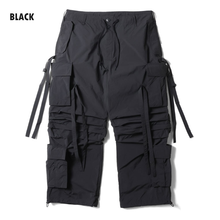 HOUSTON / ヒューストン 10119 NYLON UK TECHNO PANTS / ナイロンUKテクノパンツ -全4色- イギリス軍 ナイロン ドローコード 2WAY ポケット ショーツ カーゴパンツ M65 ワイド ミリタリー MILITARY メンズ レディース 大きいサイズ ゆったり[10119]