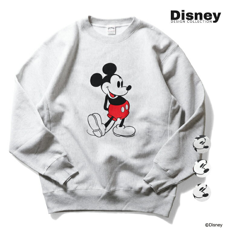 HOUSTON / ヒューストン 22262 【HOUSTON】MICKEY MOUSE HEAVY WEIGHT SWEAT / ミッキーマウス ヘビーウェイト クルーネック スウェット -全3色- メンズ レディース トレーナー ディズニー レトロ コラボ 大きいサイズ [22262]のサムネイル