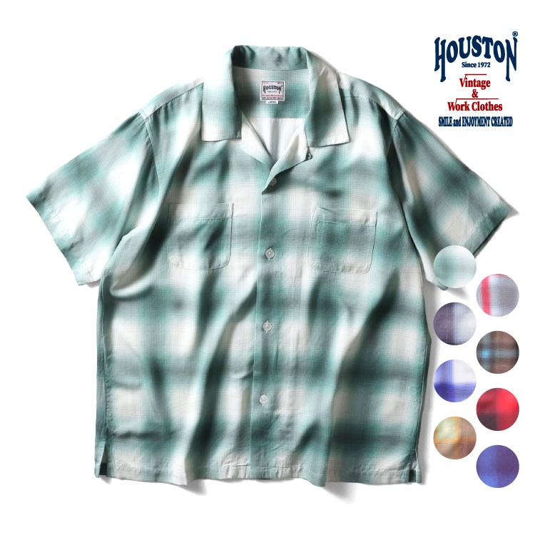 HOUSTON / ヒューストン 41187 OMBRE CHECK S/S SHIRT / オンブ