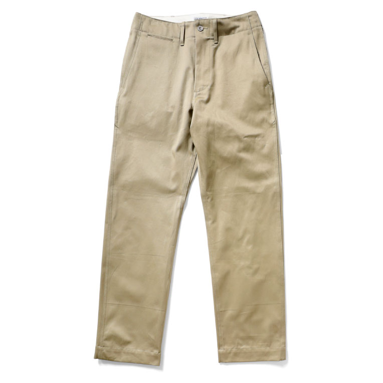 【OFFICIAL限定】HOUSTON / ヒューストン 10052 MILITARY CHINO PANTS -STANDARD type- / ミリタリーチノパンツ-スタンダードタイプ- -全1色- トラウザー 1940 タンカース 30/2ウエポン 特殊加工 大きいサイズ メンズ ストレート 春夏秋冬 コットン カラーパンツ [10052]