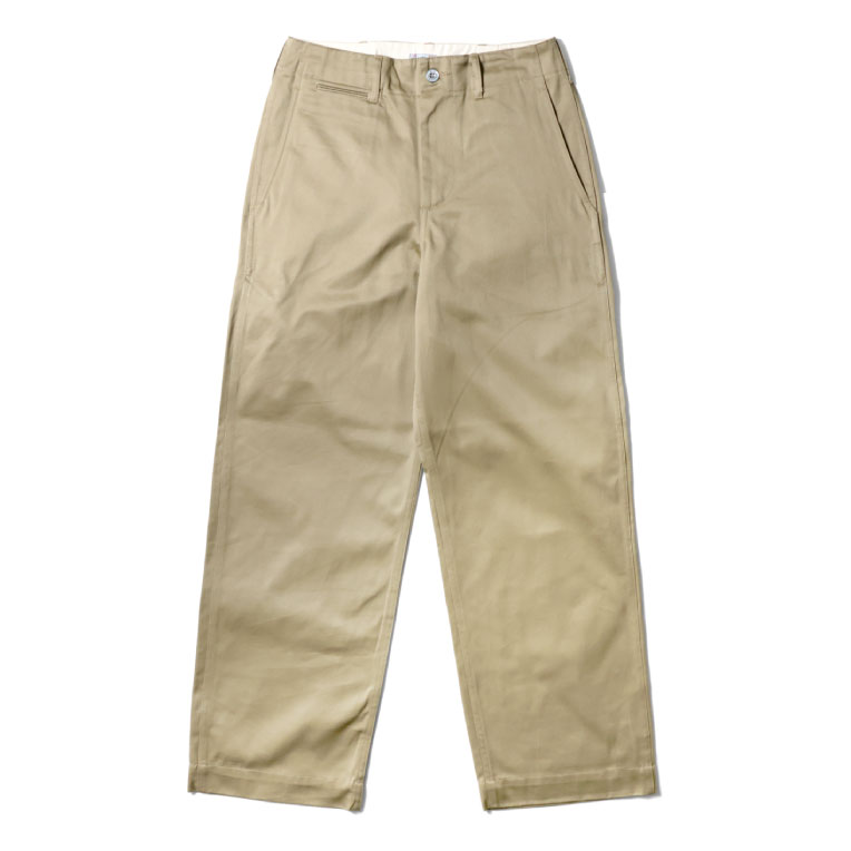 【OFFICIAL限定】HOUSTON / ヒューストン 1931 MILITARY CHINO PANTS -WIDE type- / ミリタリーチノパンツ-ワイドタイプ- -全1色- トラウザー 1940 タンカース 30/2ウエポン 特殊加工 ワイド ビッグサイズ 大きいサイズ メンズ ゆったり カラーパンツ コットン[1931]