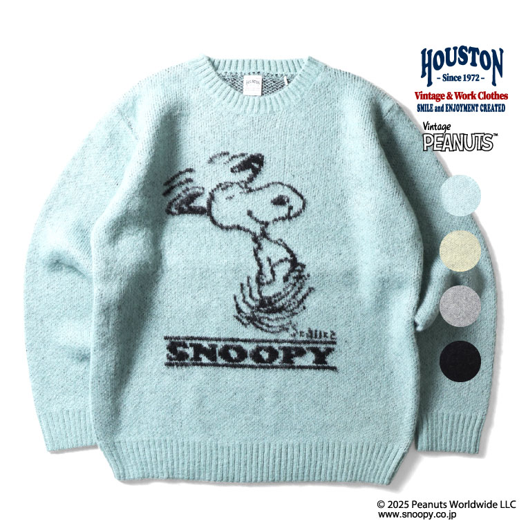 HOUSTON / ヒューストン 22346 PEANUTS MOHAIR WOOL SWEATER (SNOOPY) / モヘアウールセーター (スヌーピー)...