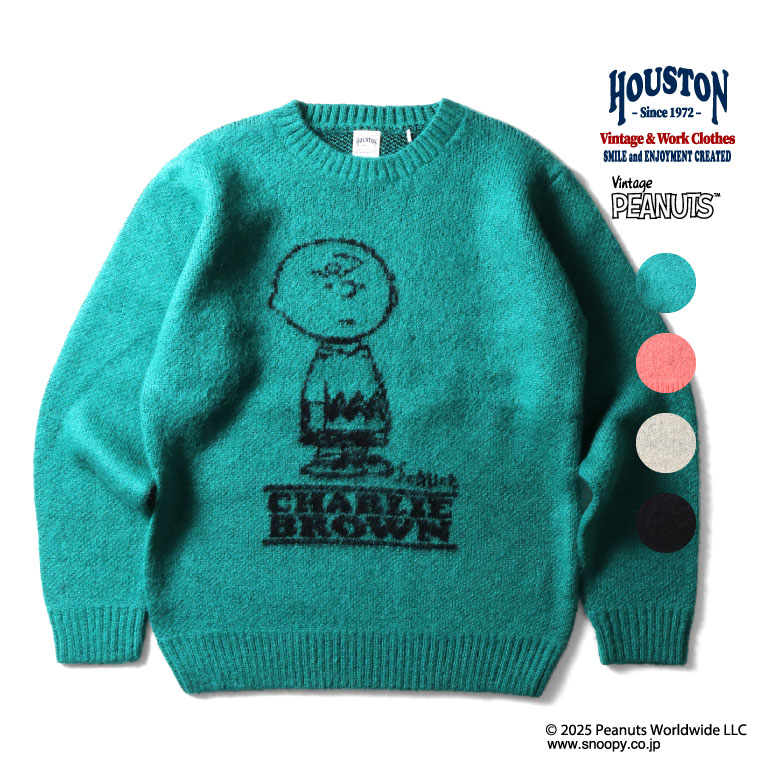 HOUSTON / ヒューストン 22347 PEANUTS MOHAIR WOOL SWEATER (CHARLIE BROWN) / モヘアウールセーター ...