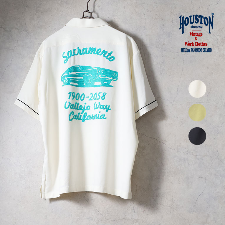 HOUSTON / ヒューストン 41318 BOWLING SHIRT(SACRAMENTO) / ボーリングシャツ -全3色- メンズ アメカジ ビンテージ 大きいサイズ 半袖シャツ ボウリングシャツ