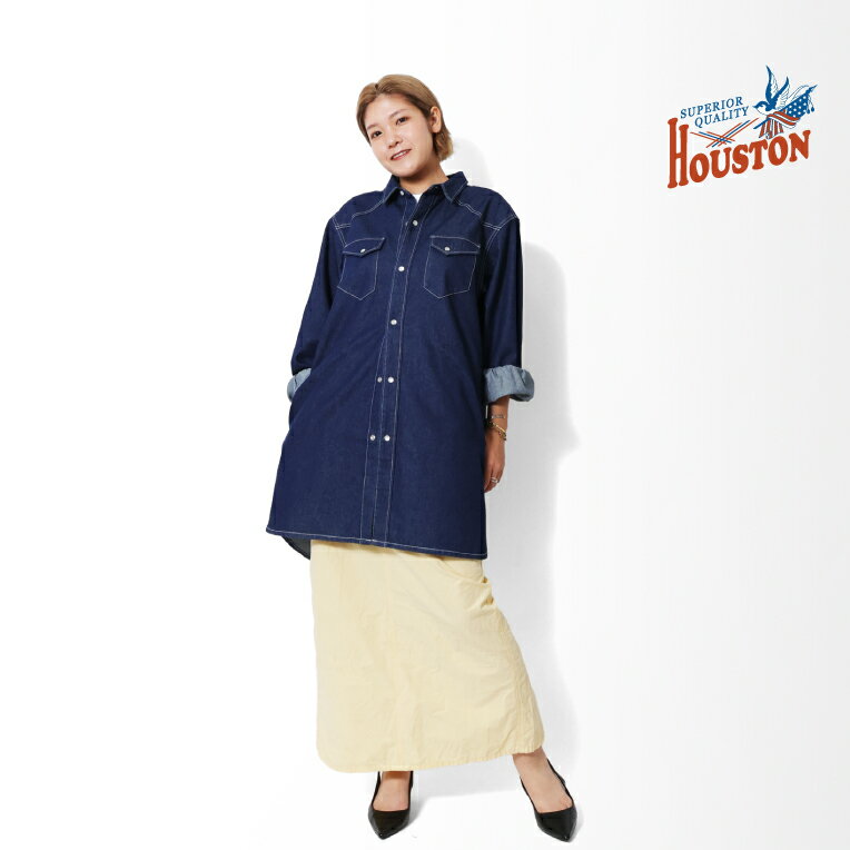 HOUSTON woman / ヒューストン ウーマン 4039W DENIM WESTERN TUNIC / デニムウェスタンチュニック -全..