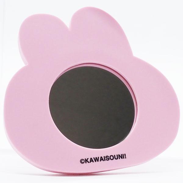 おぱんちゅうさぎ コンパクト ラバーミラー ピンク 可哀想に！ 鏡 ビューティー 小物 かわいい キャラクター グッズ プレゼント ギフト なないろ堂
