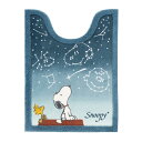 スヌーピー ロングトイレマット 80x60cm 星空スヌーピー ブルー ピーナッツ かわいい キャラクター グッズ プレゼント ギフト なないろ堂