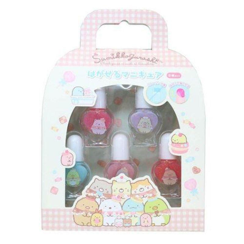 すみっコぐらし ピールオフネイルアート はがせるマニキュア5本セット サンエックス キッズコスメ メイクセット かわいい キャラクター グッズ プレゼント ギフト なないろ堂