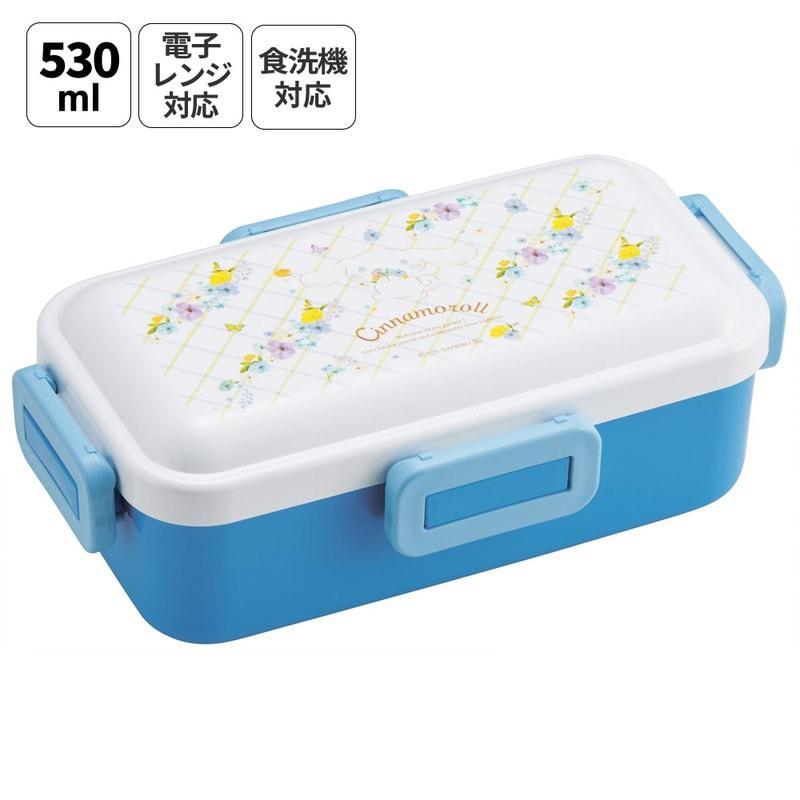 サンリオ シナモロール ふわっと弁当箱 パステルビビッド 水彩花柄 1段 4点ロック式 530ml 186×108×62mm PFLB6 Sanrio スケータ...