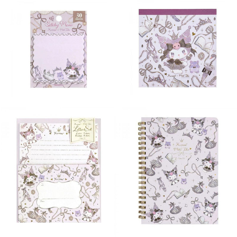 サンリオ キャラクターズ×たけいみき クロミ ブラックスワン B6リングノート&メモパッド&スティッキーメモふせん&レターセット 4点セット さんりお 文房具 ...