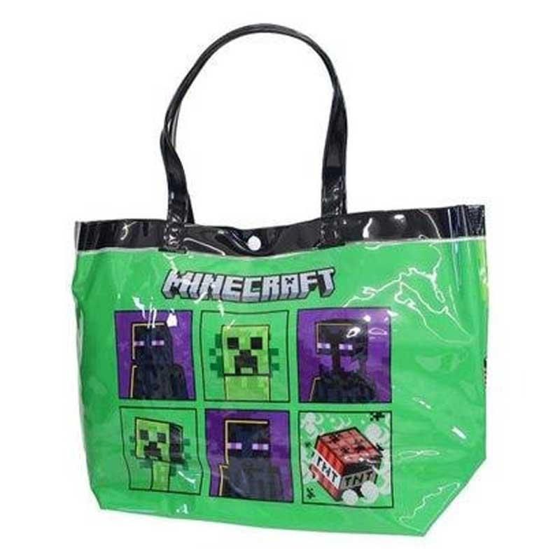 樂天商城 - マインクラフト クリーパー＆エンダーマン プールバッグ 約H270×W420×D120mm CVB4-MCT-CE Minecraft ビニールバッグ ビーチバッグ 海プール レジャー用品 ケイカンパニー かわいい キャラクター グッズ プレゼント ギフト なないろ堂