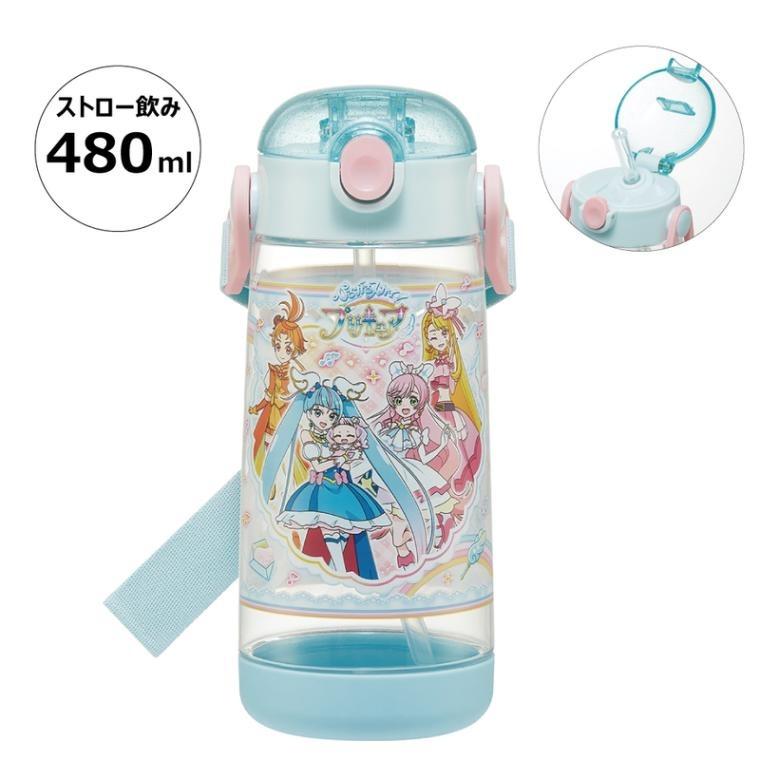 【お買い物マラソン ポイント5倍！】ひろがるスカイ！プリキュア クリアボトル ワンタッチ プラスチック ストロー 480ml 水筒 かわいい キャラクター グッズ プレゼント ギフト なないろ堂