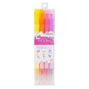 四角マーカー dot e pen(ドット・エ・ペン)4色セットA サンスター文具 かわいい キャラクター グッズ プレゼント ギフト なないろ堂