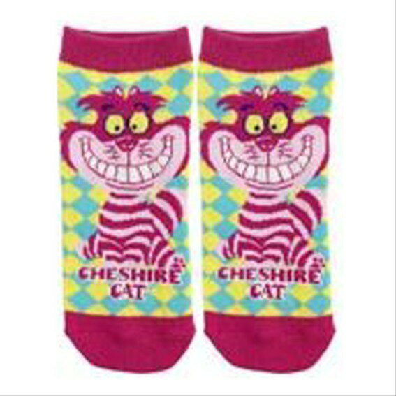 ディズニー 靴下 チャシャ猫 19～24cm DISNEY ショートソックス かわいい キャラクター グッズ プレゼント ギフト なないろ堂