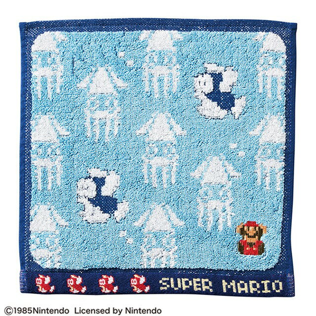 スーパーマリオ ミニタオル 水中ステージ柄 人気ゲームキャラ タオル ハンカチ かわいい キャラクター グッズ プレゼント ギフト なないろ堂