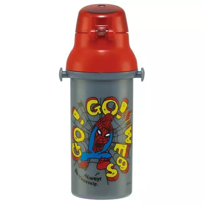 アメイジング スパイダーマン 抗菌 直飲み プラワンタッチボトル 480ml マーベル MARVEL 水筒 グレー かわいい キャラクター グッズ プレゼント ギフト なないろ堂 2