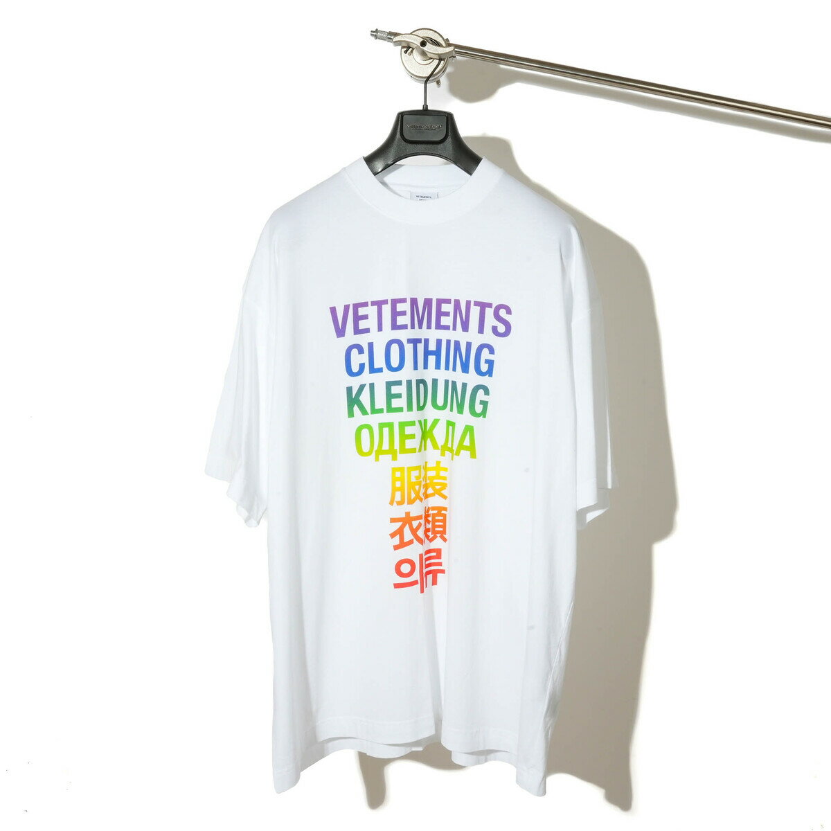 VETEMENTS TRANSLATION T-shirt ヴェトモン トランスレーション ロゴ Tシャツ 半袖 オーバーサイズ メンズ 男性 ホワイト 白