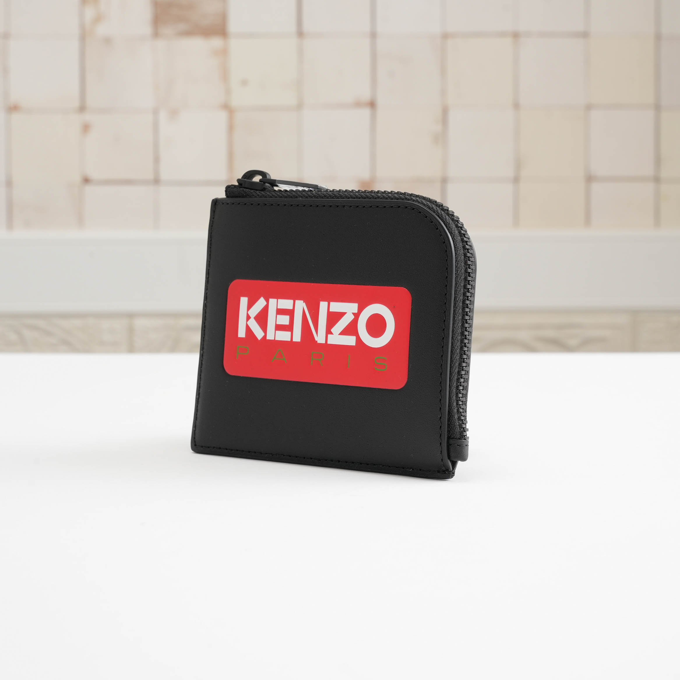 KENZO PARIS レザー ウォレット ミニウォレット 皮 革 コインケース カードケース メンズ 男性 ブラック 黒