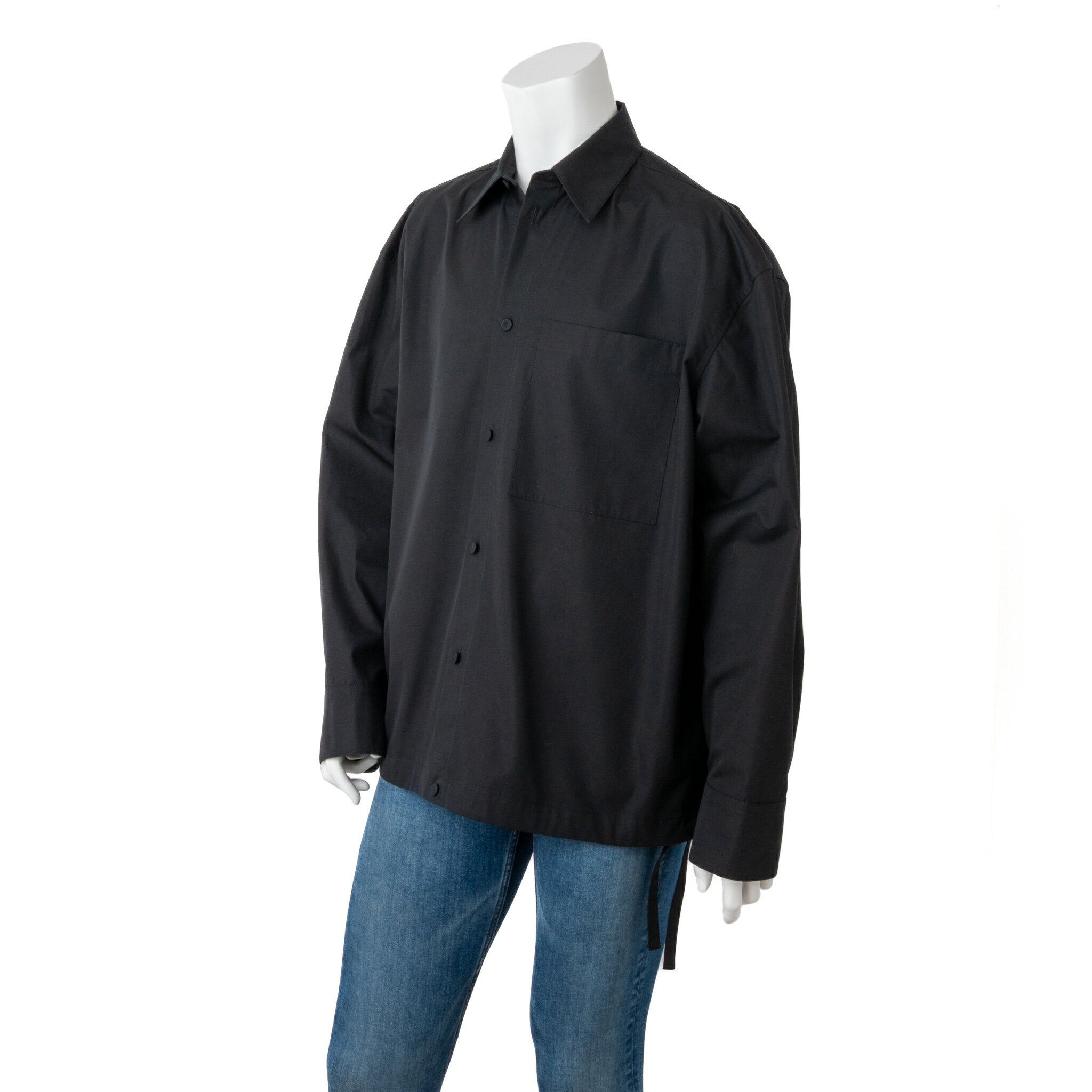 JIL SANDER ライトシャツジャケット ジルサンダー アウター シャツ カジュアルシャツ メンズ 男性 黒 ブラック