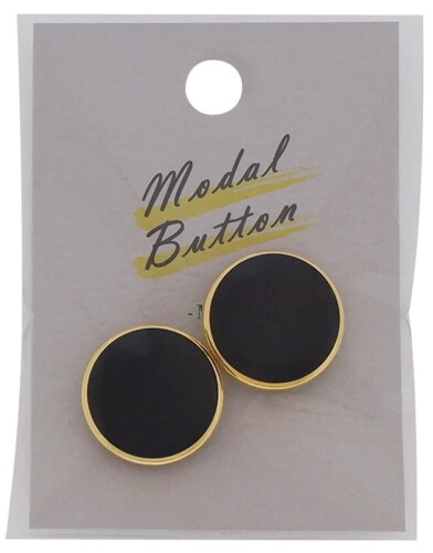 ミササ 飾りボタン 20mm 2個入り Col.ブラック MB502