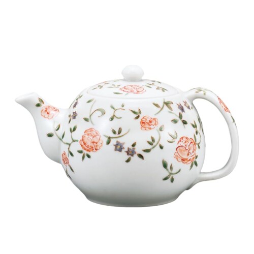 九谷焼いわたや ポット急須 バラ(茶こし付) AP7-0442