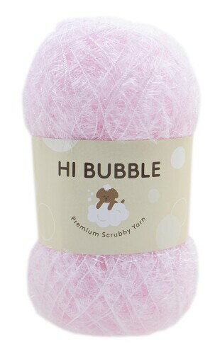 NASKA 手編み毛糸 ハイバブル (HI BUBBLE) 並太 タイプ Col.8 パステルピンク 系 90g約215m 4玉セット NSB-1