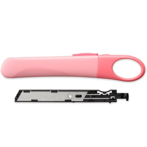 プラス カッター 折らないカッター オランテ 本体+専用替刃セット パステルピンク 35-244+35-245