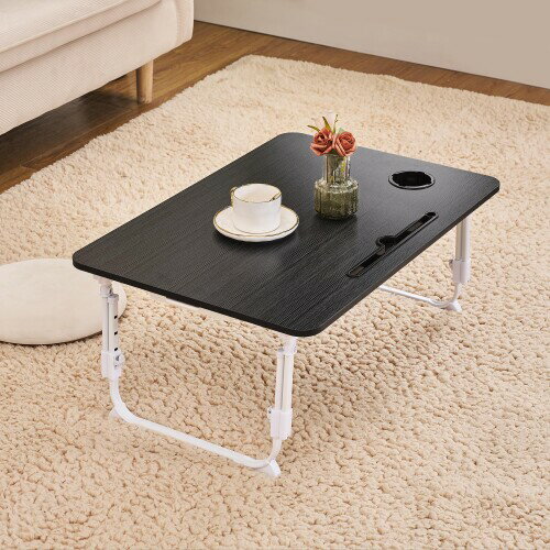 VECELO 折りたたみテーブル 机 ローテーブル ミニテーブル コンパクト 省スペース 高さ調整 3段階(26.7..