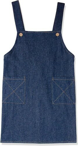 (ラニー) 子供用エプロン 綿100％ デニム ブルー 150cm